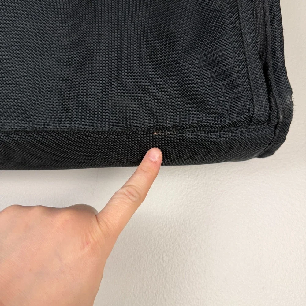 TUMI Briefcase Bag Men's Black Nylon Logo Patch Classic Top Handles Zip Pockets